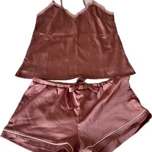 NWOT Satin dusty rose pajamas